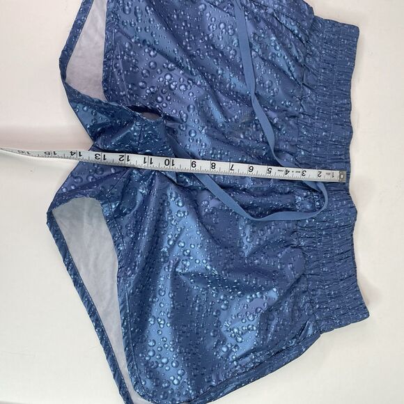 New Zyia Active Shorts, Large, Blue, Drawstring, 2” Inseam, Running, Water Drops - Picture 8 of 11